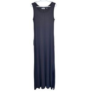 American Tall Womens Maxi Jersey Sleeveless Dress Size M Tall Pockets Side Slit
